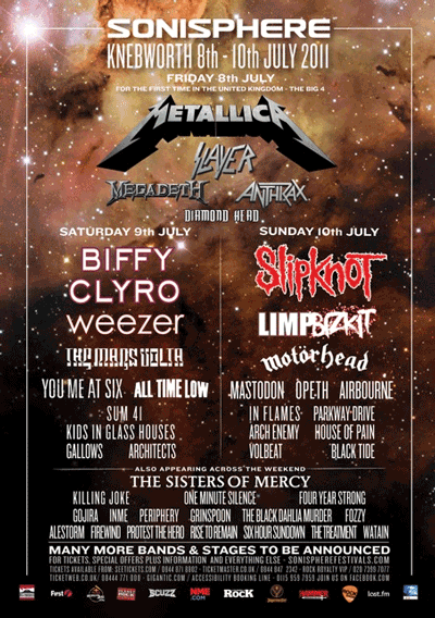 sonisphere knebworth 2011 lineup