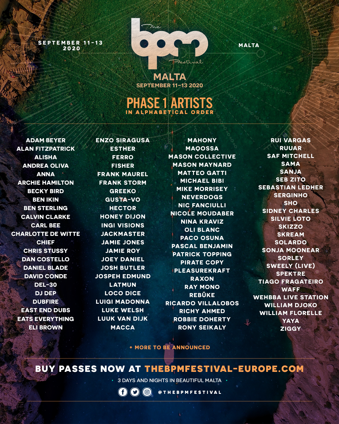 BPM Festival Malta 2020 Lineup