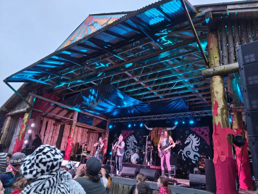 3 Daft Monkeys play the main stage while house martins nest in the rafters